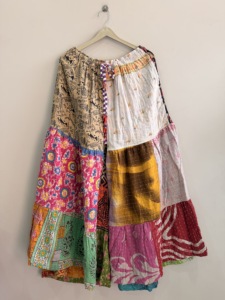 Pantalon Harem Palazzo Bohème à Motifs Floraux Colorés, Taille Élastique, Fait Main, Coton Vintage, Écologique et Respirant - Product Image 2