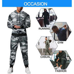 Ensemble pantalon et sweat à capuche camouflage haute visibilité pour homme, certifié CE, respirant, en polyester, impression numérique, confortable, mode travail - Product Image 2