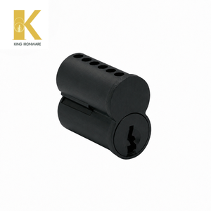 Cylindre de serrure de porte en laiton, plusieurs options de cannelures, noir mat, 6 cannelures en J, SFIC, pour la sécurité des bâtiments commerciaux - Product Image 4