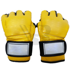 Guantes de MMA de Cuero Vacuno Dorado Profesionales a Precio de Fábrica, Guantes de Entrenamiento de Boxeo de Medio Dedo para Hombre, Talla Grande - Product Image 4