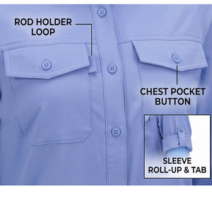 Protection solaire pour chemise de pêche pour femmes, logo personnalisé, 100% polyester, protection UV, manches longues, design de randonnée - Product Image 6