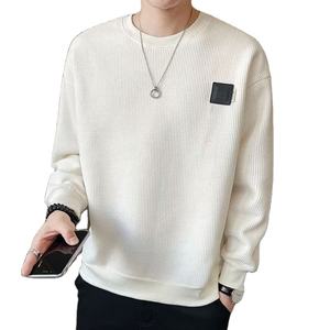 OEM Custom logo Embroidery Printed Design Men Solid Color 2024 New Loose Round Neck Casual Men's Bottoming <b>Sweatshirt</b> - Product Image 1