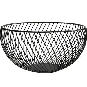 Panier à fruits rond de la meilleure qualité fabriqué en Inde au prix le plus bas, design moderne, panier en métal de couleur noire pour les hôtels et les centres de villégiature - Product Image 3