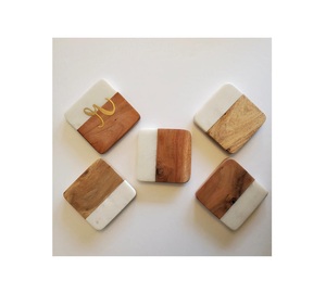 Hand Made Design Marble Coaster Stone Coaster Wood Marble Coaster Stone and Coaster Tea Place Mats At very best factory Price - Product Image 1