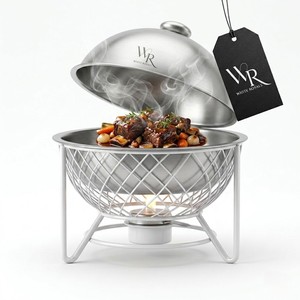 Modern Brass Stainless Steel Eco-friendly <b>Buffet</b> Set Food <b>Warmer</b> Chafing Dish Luxury Catering <b>Buffet</b> Equipment for Gulf Hotels - Product Image 4