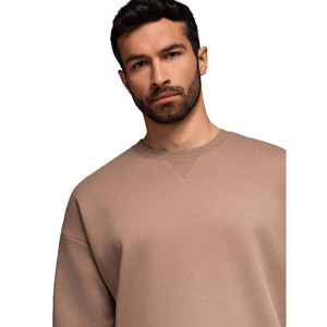 Ensemble sweat-shirt et short pour homme en molleton 100% coton, col rond, respirant, motif uni, imprimé par transfert thermique, tricoté, 280g - Product Image 3