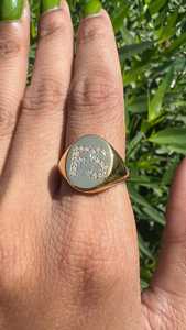 Two <b>Initial</b> Lab Grown Diamond Signet <b>Rings</b> Wholesale 14K 18K Solid Gold Personalized Statement Oval Pinky Band For Everyday Wear - Product Image 5