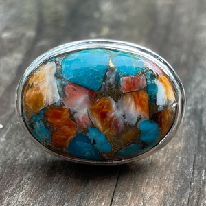 Oyster <b>Turquoise</b> <b>Ring</b> 925 Sterling Silver Handmade Gemstone Jewelry for Women - Product Image 2