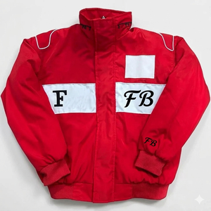 Blouson Bomber Rétro Personnalisé 2025 en Polyester Doux, Hiver, Taille XL, Broderie, Vêtement de Course Moto et Auto - Product Image 2