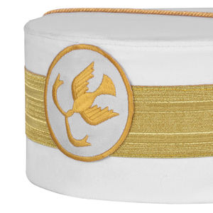 Gorro Blanco de Rito Escocés de Alta Calidad, Gorro Masónico de 33 Grados, Gorro Ceremonial con Bordado a Mano - Product Image 2
