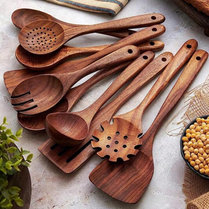 Premium Handcrafted Acacia Wooden Cooking <b>Spoon</b> Mirror 10ml Dishwasher Safe Long Handle Modern Classic Style Eco-Friendly - Product Image 5