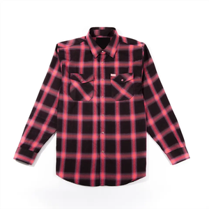 Chemise en flanelle pour homme à carreaux gris et rouges, doublure thermique en coton, chaude, durable, coupe décontractée - Product Image 2