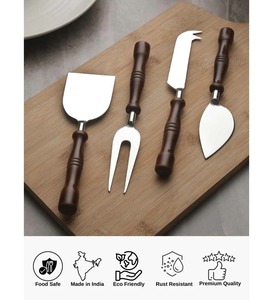 <b>Wooden</b> Cheese Serving Board Set with Slate Platter Cheese Knife Set Charcuterie Board Serving Tray - Product Image 4