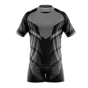 Maillot de rugby unisexe à manches courtes, col rond, imprimé par transfert thermique, évacuation de l'humidité, taille régulière et plus, 100 % polyester, adulte - Product Image 6
