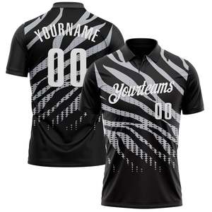 Camiseta de Fútbol Personalizada Yourteams para Hombre, Manga Corta, Impresión Sublimada, Poliéster que Absorbe la Humedad, Diseño a Rayas Negro y Gris - Product Image 2