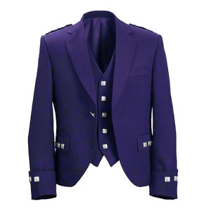 Men’s Scottish Highland Purple Prince Charlie Kilt Jacket & <b>Vest</b> Formal Wear Made to Order 2026 - Product Image 1