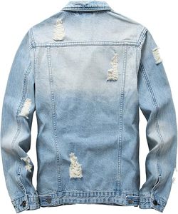 Chaqueta de mezclilla vintage teñida elástica para hombre, 100% algodón, abotonada, estilo urbano, transpirable, servicio OEM - Product Image 2