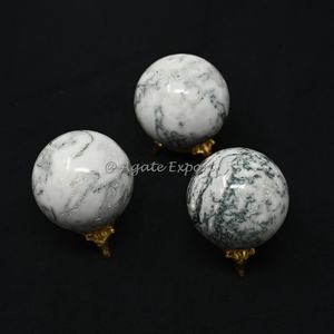 Vente en gros de pierres d'agate naturelle, cristaux de quartz ronds de meilleure qualité, boule de sphère décorative en vrac d'agate d'arbre pour décorations - Product Image 1