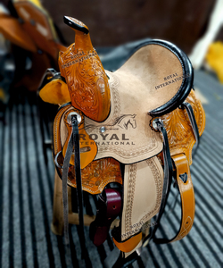 ROYAL INTERNATIONAL High Quality Barrel Racing Leather Western Saddle Fiber <b>Glass</b> <b>Tree</b> Stainless Steel Hardware for Best Price - Product Image 4