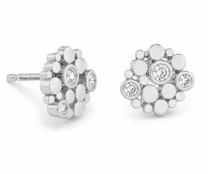 Pendientes de Diamantes Cultivados en Laboratorio con Baño de Rodio, Corte Brillante, Joyería Romántica para Mujer, Oro de 10K, 14K, 18K, Plata 925, 935 - Product Image 3