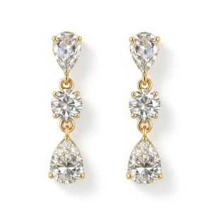 <b>Diamond</b> Stud <b>Earrings</b> 14K Solid Gold IGI Certified Premium Quality Brilliant Stones Brilliant Cut 5 Grams Elegant Women's Party - Product Image 1