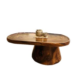 ไม้เนื้อแข็งโต๊ะกาแฟ/ชาแบบทันสมัยโต๊ะแกะสลักขอบไม้สดโต๊ะกลางทำด้วยมือโต๊ะไม้ธรรมชาติ - Product Image 1