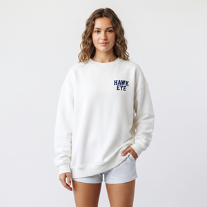 Sweat-shirt à col rond pour femme, de haute qualité, à épaules tombantes, à manches longues, brodé, décontracté, pull d'hiver - Product Image 1