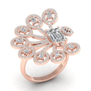 Anillo de Compromiso REYES Personalizable con Moissanita Corte Esmeralda de 3.15ct, Plata de Ley 925, Hecho a Mano, Anillo de Dedo con Diamante y Perla para Boda - Product Image 2