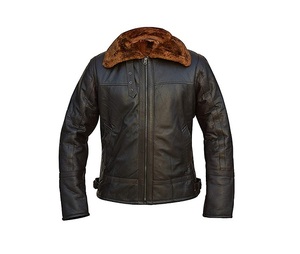 Blouson aviateur vintage en cuir véritable pour homme, en peau de mouton B3, style bombardier, collection hiver 2026 - Product Image 3