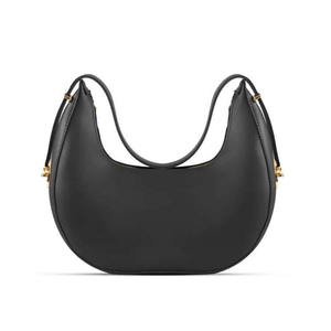Sac à bandoulière en cuir véritable noir, sac hobo à fermeture éclair, antivol, grande capacité pour les voyages quotidiens - Product Image 1