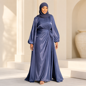 SIPO – Abaya Kimono d'été à manches bouffantes pour femmes, robe Hijab à la mode musulmane de dubaï, turquie, vêtements islamiques - Product Image 2