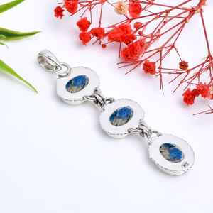 Pendentif K2 en azurite bleue, collier en argent Sterling 925 avec pierres précieuses faites à la main, bijoux de luxe, cadeau pour femmes - Product Image 5