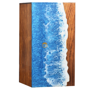 Wholesale Custom Ocean Wave Resin and Wood Cremation Urn for Ashes beautifully handcrafted memorial by AYAANS - Product Image 4