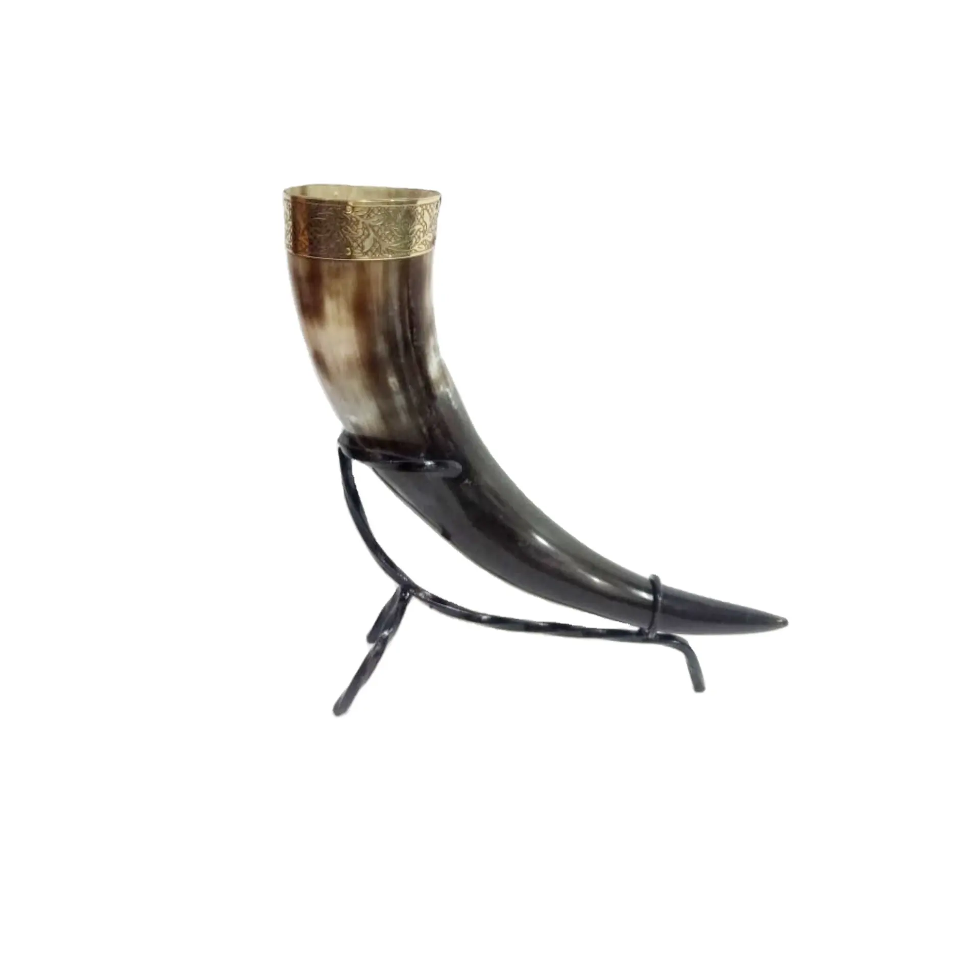 Best Quality Of Viking Drinking Horn with Iron Stand Authentic & Food Safe Cup No Leaks Norse Drinking Beer Mug