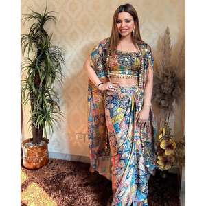 Magnifique ensemble chemisier, pantalon et koti pour les fêtes, vêtements indiens et pakistanais - Product Image 5