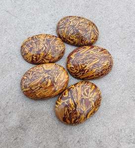 Cabujón de Jaspe Natural Mariah Ovalado con Base Plana, Piedra Suelta para Joyería, Manualidades y Coleccionismo - Product Image 2