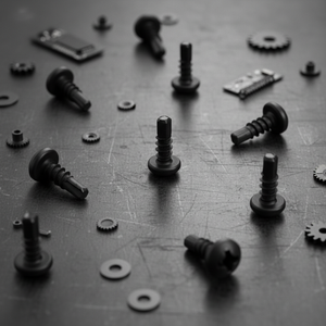 Tornillos para Concreto de Alto Rendimiento y Uso Pesado - Tornillos PDC con Recubrimiento Negro y Cabeza Plana de 13-50 mm - Product Image 1