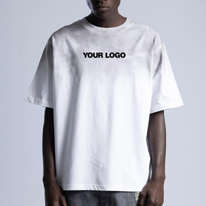 <b>Men's</b> <b>White</b> Oversized Cotton Jersey T-<b>Shirt</b> O-Neck <b>Short</b> <b>Sleeve</b> Casual Style With Front Letter Print Oversized T-<b>Shirt</b> for sale - Product Image 6
