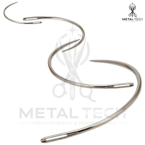 Set of Silver Metal C-Curve Needles in Mixed Sizes Nested Curved Weaving Tools for Precise Hair <b>Extension</b> and Weft Sewing - Product Image 3