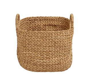Sustainable Handmade Woven Water Hyacinth <b>Basket</b> Vintage Style <b>Square</b> <b>Storage</b> Container for Living Room and Bedroom - Product Image 1