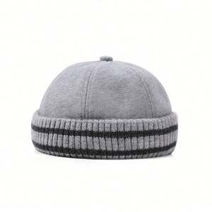 Chapeau Docker tricoté rayé style japonais vintage, automne-hiver, pour femmes et hommes, chapeau docker décontracté, casquette de baseball pour sports de plein air - Product Image 6