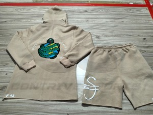 Custom Men's <b>3</b>-<b>Piece</b> Streetwear <b>Set</b> Oversized Hoodie T-Shirt and Shorts Tracksuit Wholesale Fitness Casual <b>Lounge</b> Wear - Product Image 6