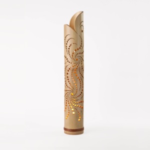Tube de bambou de style moderne à la main lit côté lampe de table de nuit - Product Image 6