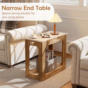 Tavolino da Salotto a 2 Ripiani con Mensola Portaoggetti, Tavolini da Caffè per Arredamento Casa - Product Image 6