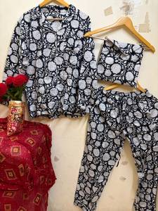 Conjunto de Pijama para Mujer 100% Algodón con Estampado de Leopardo, Manga Larga, Botones, Ecológico, Ropa de Dormir de Verano, Suave y Transpirable - Product Image 2