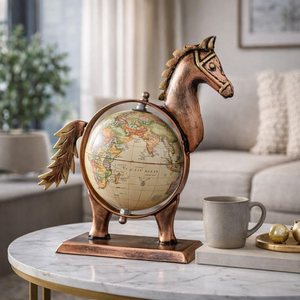 Escultura Decorativa de Metal Vintage con Forma de Caballo y Globo Terráqueo para Mesa, Decoración para el Hogar, Oficina, Dormitorio y Sala de Estar - Product Image 4