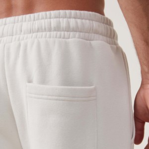 <b>Men's</b> <b>White</b> Polyester Sweatpants Elastic Waist Drawstring Casual <b>Joggers</b> Side Pockets Lightweight Summer Wear Breathable - Product Image 3