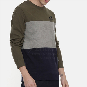 Pull-over en tricot d'hiver pour homme, col rond, color-block, coupe classique, avec logo brodé sur le devant - Product Image 6