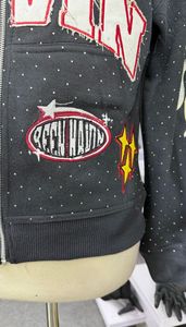 Sweat à capuche ample en strass délavé - Noir délavé |   Sweat-shirts et sweats à capuche pour hommes - Product Image 3