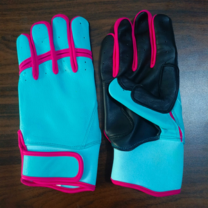 Guantes de Bateo de Béisbol de Cuero Verde Azulado, Guantes de Bateo de Softbol Antideslizantes de Color Rosa, Personalizados, al por Mayor, Ecológicos y Ligeros - Product Image 1
